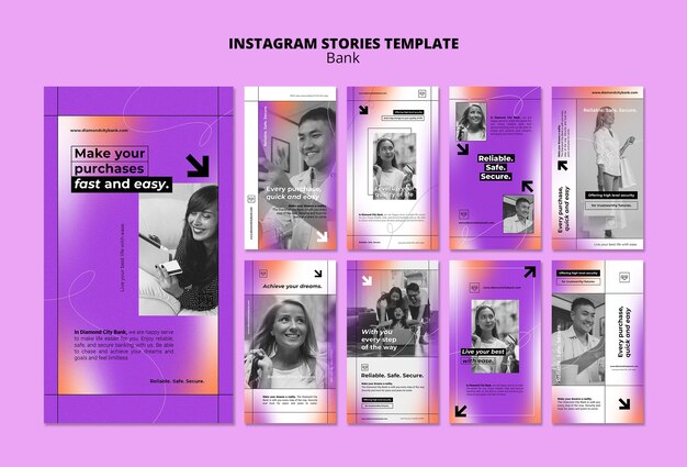 Bank-Design-Vorlage für Instagram-Geschichten