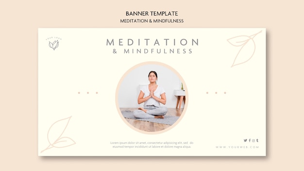 Kostenlose PSD banner-design für meditation und achtsamkeit