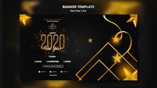 Kostenlose PSD banner-design für silvester vorlage