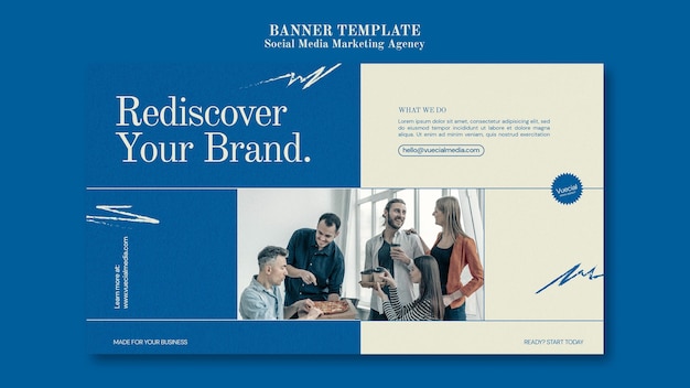 Banner-Designvorlage für Social Media-Marketingagenturen