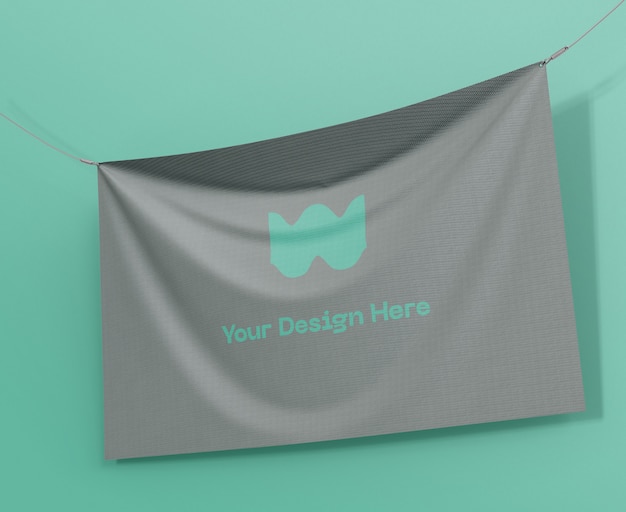 Kostenlose PSD banner flag mockup