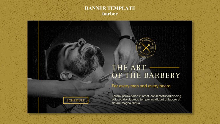 Kostenlose PSD banner friseur shop vorlage