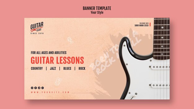 Banner Gitarrenunterricht Vorlage
