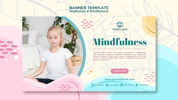 Banner-Konzept für Meditation und Achtsamkeit