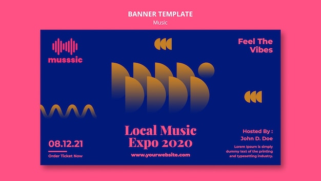 Kostenlose PSD banner musik expo vorlage