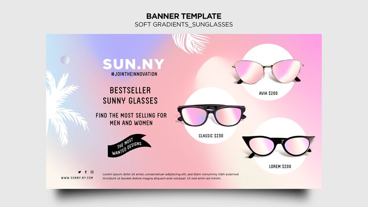 Kostenlose PSD banner sonnenbrille shop vorlage