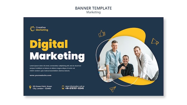 Banner Template Design mit digitalem Marketing