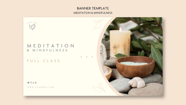 Banner-thema meditation und achtsamkeit