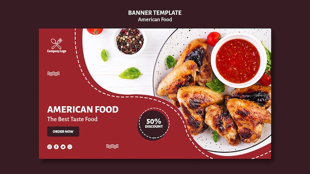 Banner vorlage amerikanisches essen