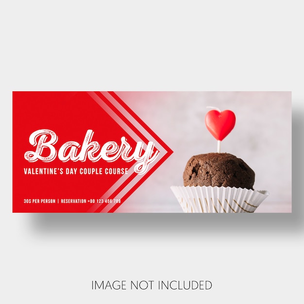 Banner vorlage bäckerei valentinstag