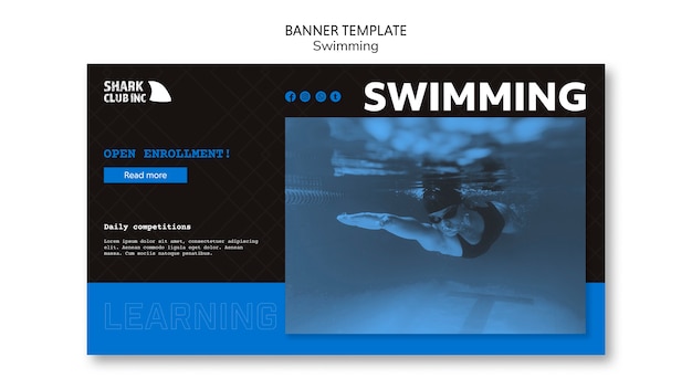 Banner-vorlage des schwimmbadclubs