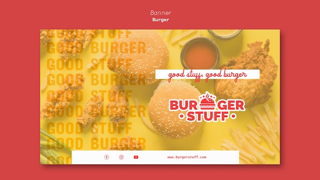 Banner vorlage für burger diner