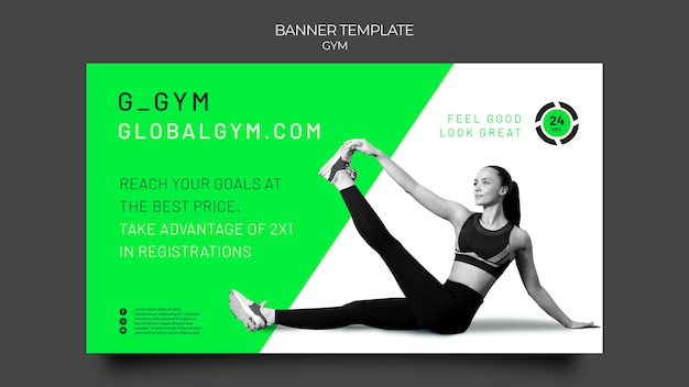 Banner-Vorlage für das Fitnessstudio-Training