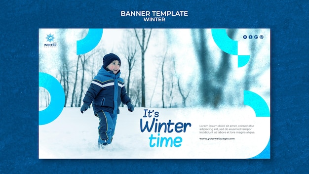 Kostenlose PSD banner-vorlage für das winterdesign