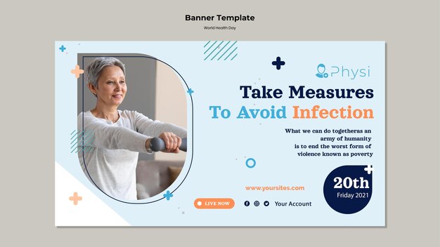 Banner-Vorlage für den Weltgesundheitstag