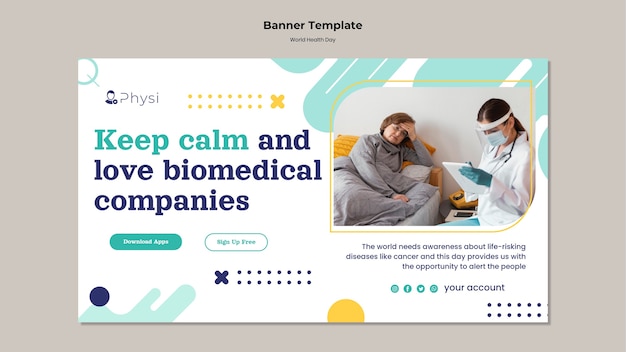 Banner-Vorlage für den Weltgesundheitstag