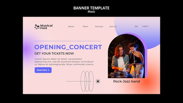 Banner-vorlage für dynamische musikkonzerte