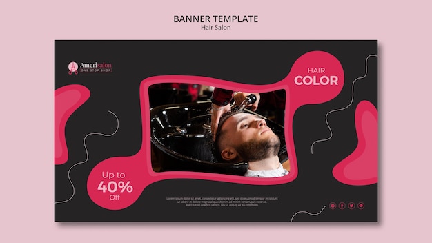 Horizontales Banner Fur Friseursalon Kostenlose Psd Datei