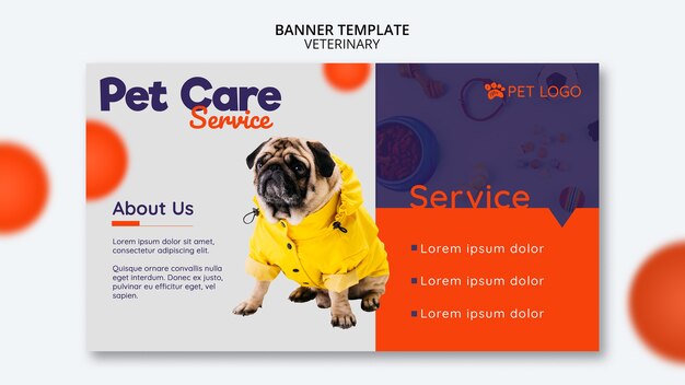 Banner Vorlage für Haustierpflege mit Hund
