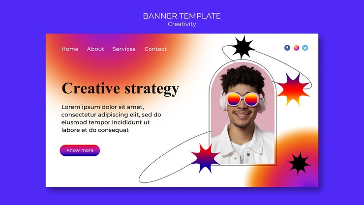 Kostenlose PSD banner-vorlage für kreatives designstudio