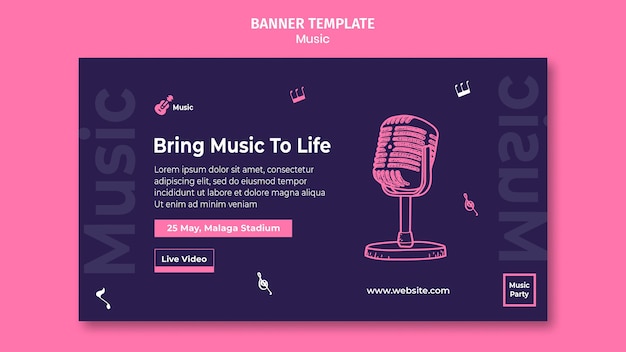 Banner Vorlage für Musikparty