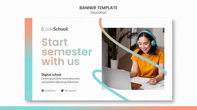 Banner Vorlage für Online-Programmierschule