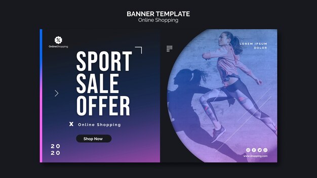 Banner Vorlage für Online-Sport-Shopping
