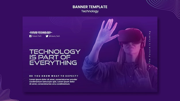 Kostenlose PSD banner-vorlage für virtuelle realität