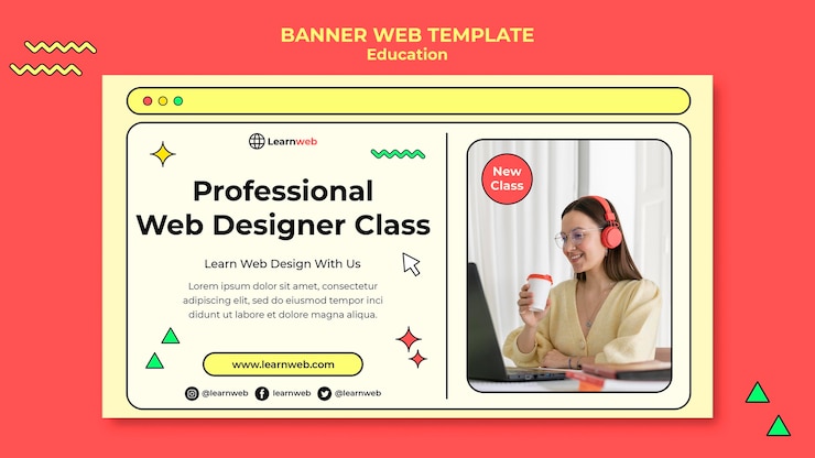 Kostenlose PSD banner-vorlage für webdesign-workshops
