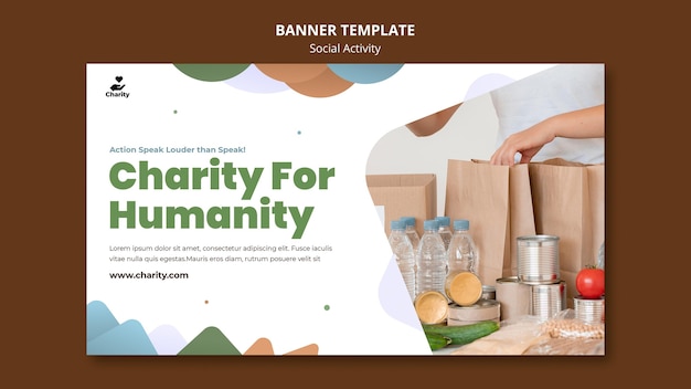 Banner-Vorlage für Wohltätigkeitsaktivitäten