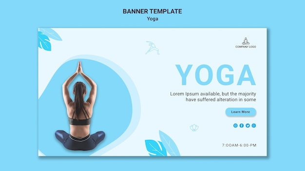 Banner vorlage für yoga-übung