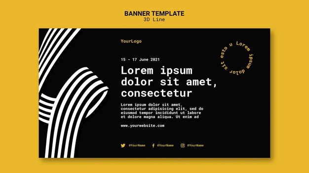 Banner Vorlage mit dreidimensionalen Linien