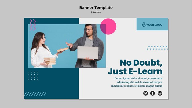 Banner Vorlage mit E-Learning-Design
