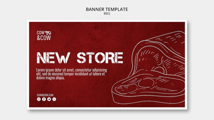 Kostenlose PSD banner vorlage mit grill