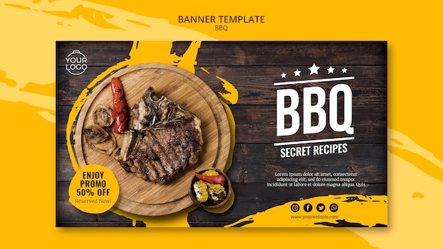 Banner Vorlage mit Grillkonzept