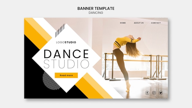 Kostenlose PSD banner vorlage mit tanzstudio konzept