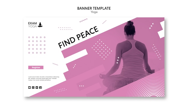 Banner vorlage mit yoga design