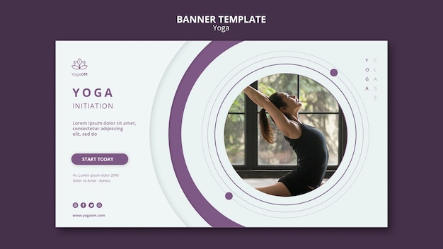 Kostenlose PSD banner-vorlagenkonzept mit yoga-thema