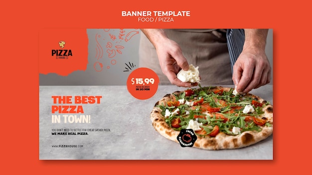 Kostenlose PSD bannervorlage für pizzarestaurants
