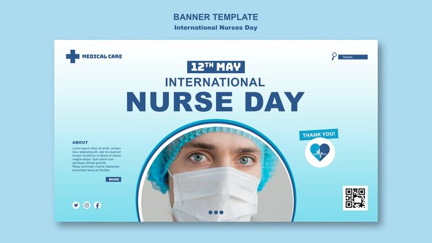 Bannervorlage zum internationalen Tag der Krankenschwestern mit Farbverlauf