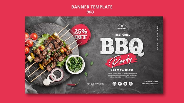 Barbeque Banner Vorlage Konzept