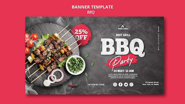 Barbeque Banner Vorlage Konzept
