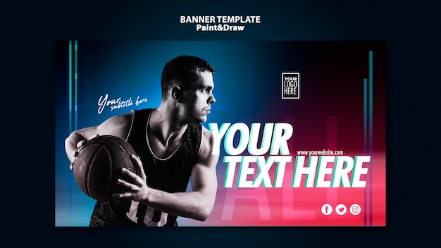 Basketballspieler Banner mit Foto