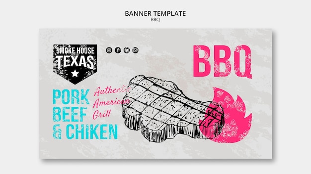 Bbq banner vorlage mit steak