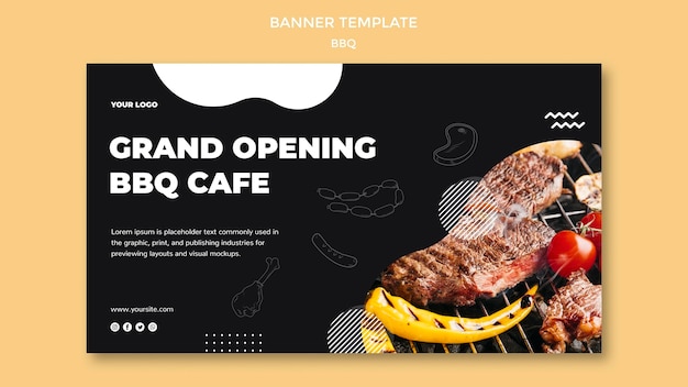 Kostenlose PSD bbq banner vorlage thema