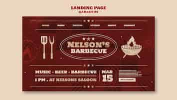 Kostenlose PSD bbq-landingpage-vorlagendesign