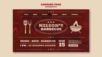 Kostenlose PSD bbq-landingpage-vorlagendesign