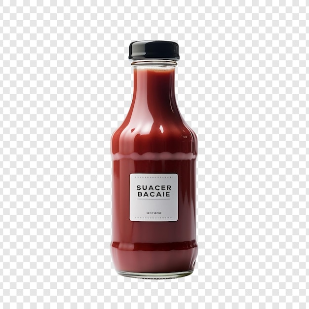 Bbq-sauce-flasche isoliert auf durchsichtigem hintergrund