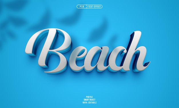Beach 3D-bearbeitbare Texteffekte