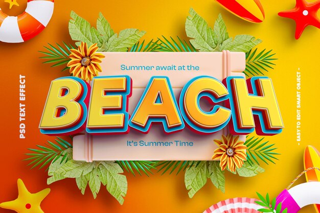 Beach-bearbeitbare 3D-Text-Effekt
